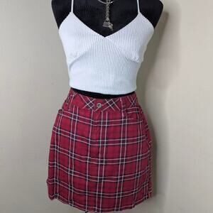 Arizona red plaid mini skirt size 11
